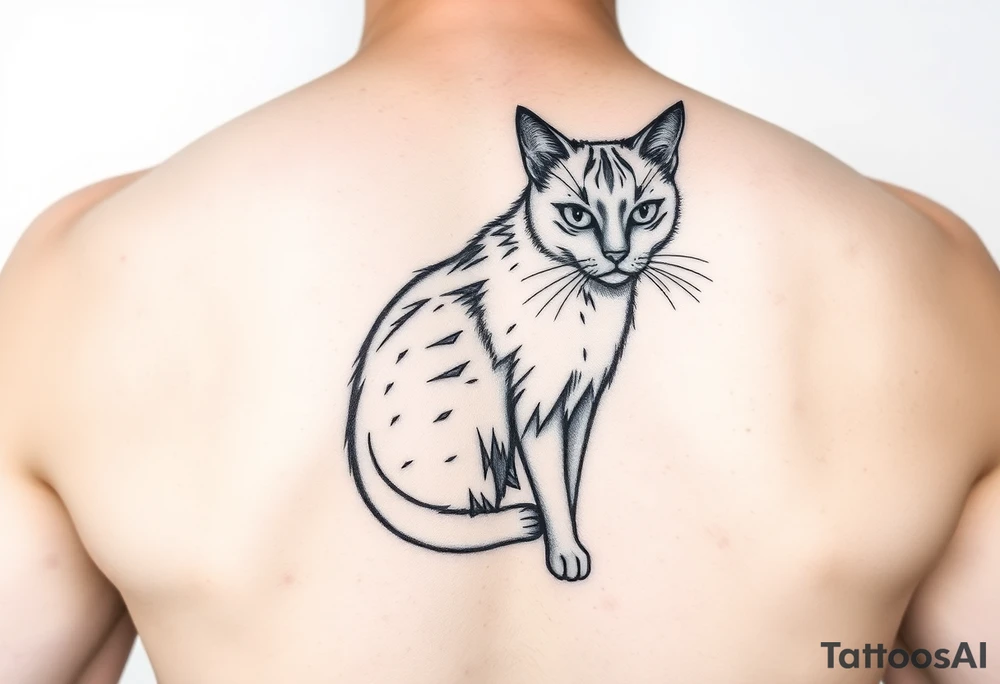 Black cat tattoo idea