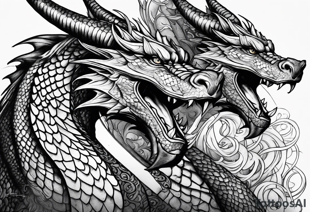 roaring dragons tattoo idea