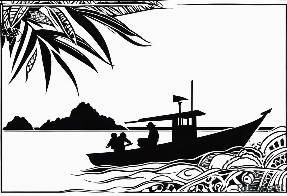 guam black silhouette tattoo idea