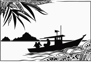 guam black silhouette tattoo idea