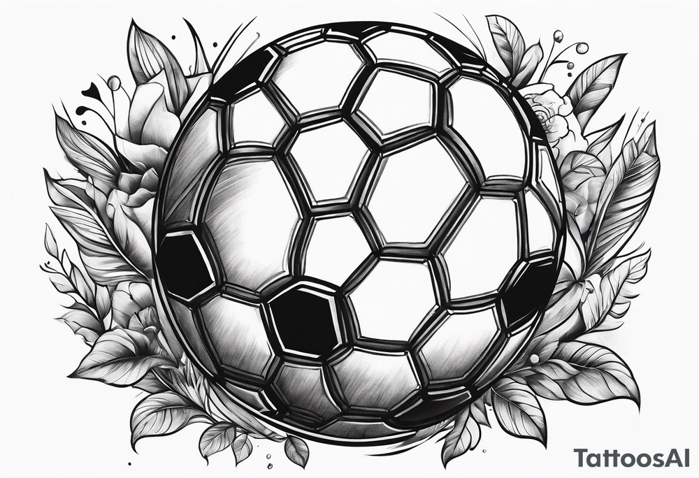 Soccer ball the world is yours hovering tattoo idea