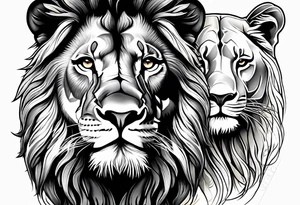 lion and lioness tattoo idea