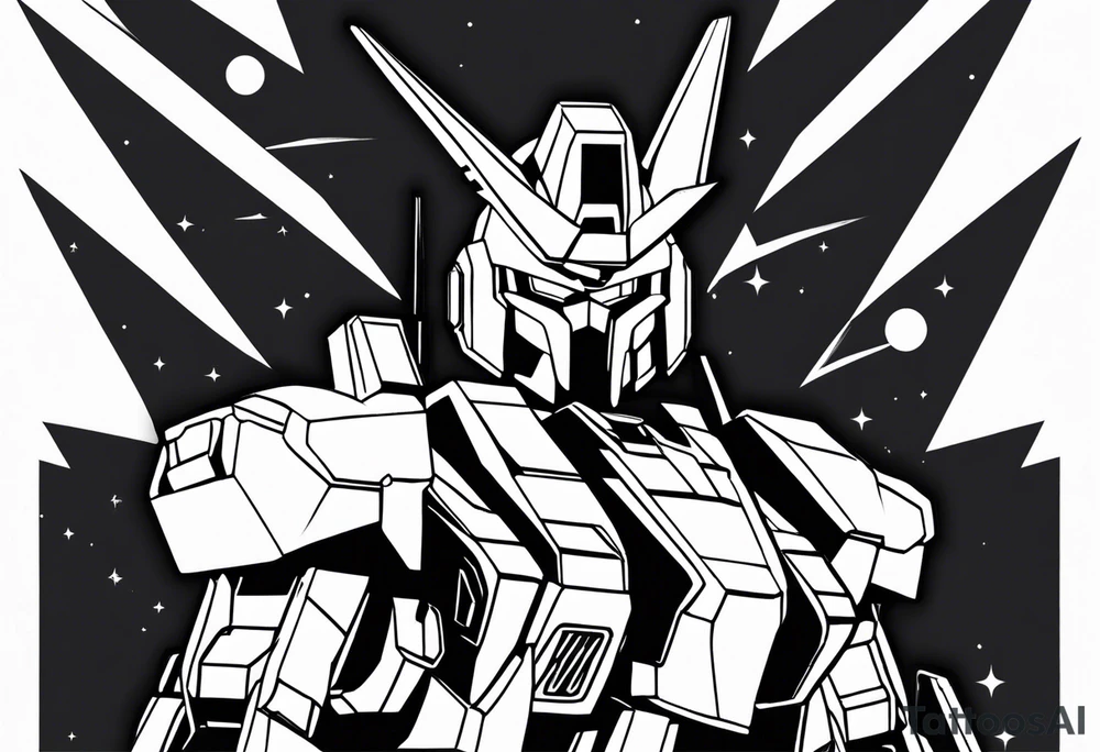 gundam cat wrist tattoo black and white minimalistic tattoo idea