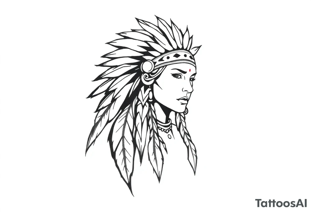 Female Native American tattoo idea