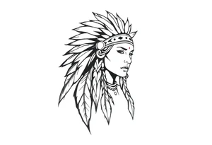 Female Native American tattoo idea