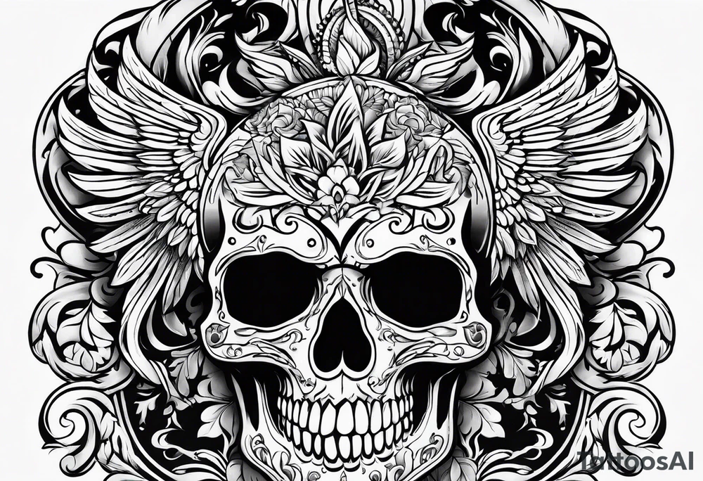 Phoenix mexican skullstyle tattoo idea