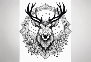 santa Claus reindeer tattoo idea