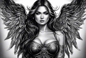 Female dark angel tattoo idea