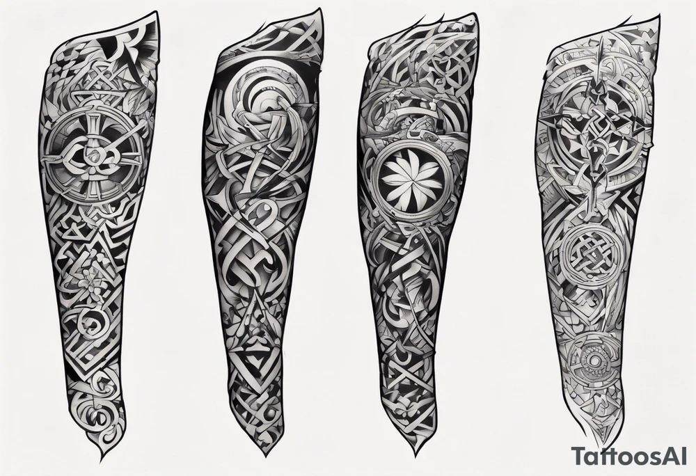 full arm sleeve irish tattoo tattoo idea