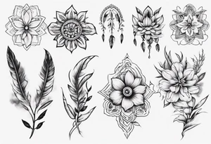 indigenous flowers thigh piece tattoo idea