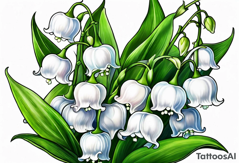 Lily of the valley as ghost tattoo idea