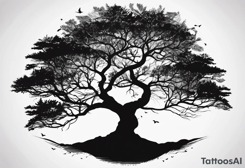 Tree silhouette tattoo idea