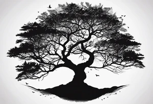 Tree silhouette tattoo idea