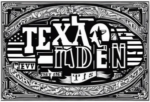 Texas Made in Tag letters tattoo idea