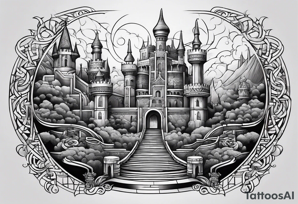 labyrinth Maze castle tattoo idea