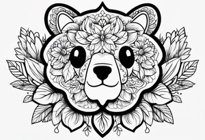 Paw print made of flowers tattoo idea