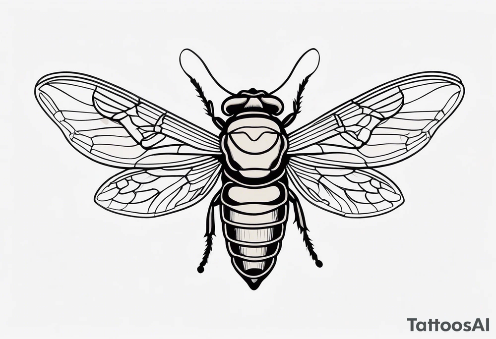 Neo traditional cicada tattoo idea