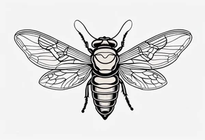 Neo traditional cicada tattoo idea