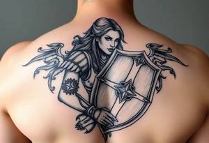 Shield maiden getting ready for battle tattoo idea