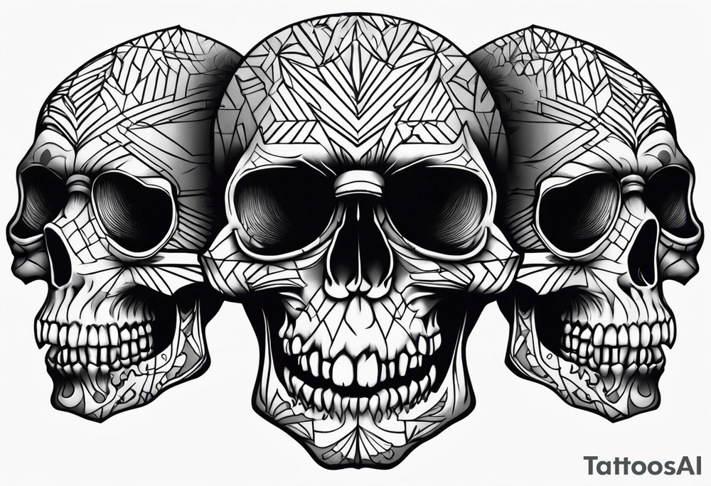 Skull Hear no evil speak no evil see no evil tattoo idea