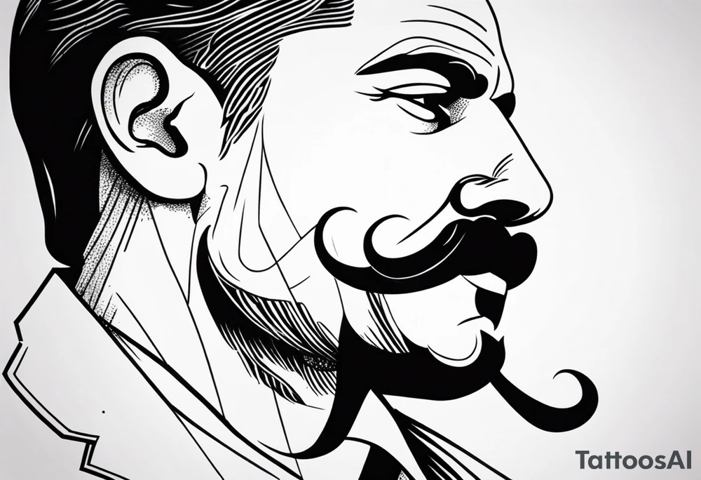traditional tattoo of man with mustash tattoo idea