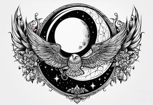 Gothic moon tattoo idea
