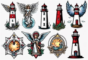 Angel tattoo lighthouse tattoo idea