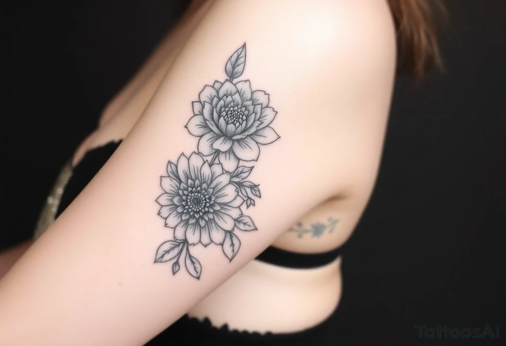 rose and chrysanthemum tattoo idea