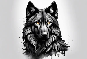 black wolf tattoo idea