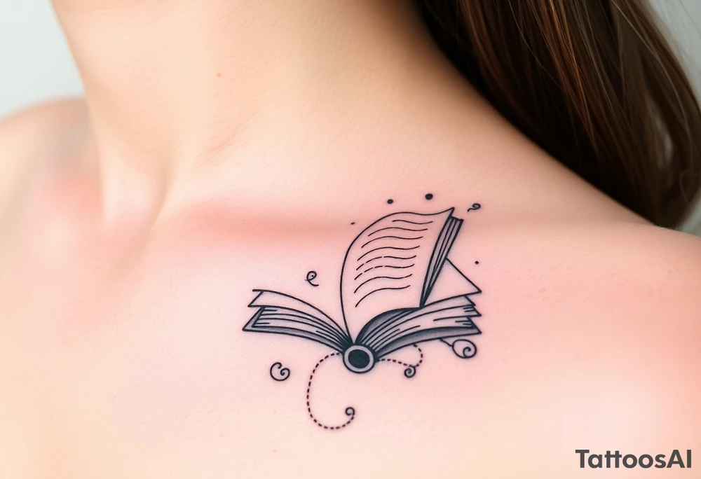 A book related tattoo for a fantasy reader tattoo idea
