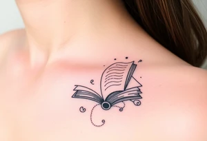 A book related tattoo for a fantasy reader tattoo idea