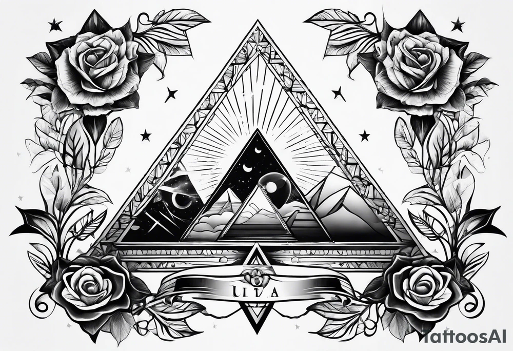 triangle illusion tattoo idea