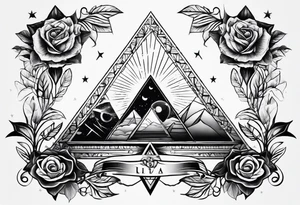 triangle illusion tattoo idea