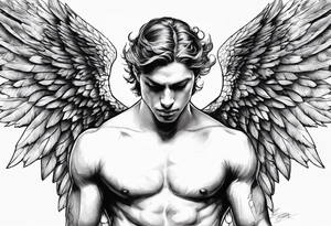 male fallen angel,the fall of gabriel evil tattoo idea