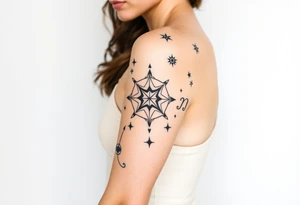 Stars constellation tattoo with libra, cancer, Taurus, 2 scorpio and capricorn tattoo idea