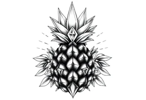 Majestic, pineapple, crown, diamonds, vagina, anus tattoo idea