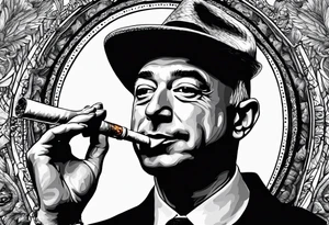 Jeff Bezos smoking cigarette tattoo idea