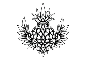 Majestic, crown pineapple ,vagina,anus ,diamonds tattoo idea