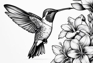 Humming bird and flower tattoo idea