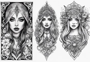 Gothic style sleeve tattoo idea