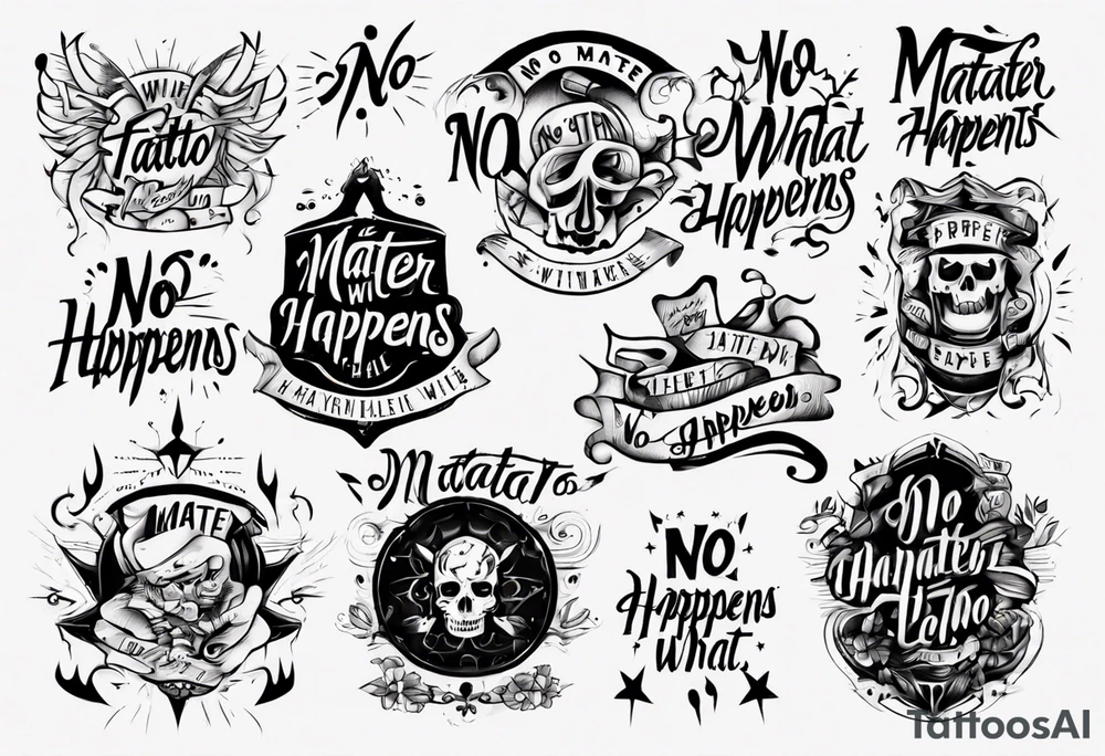 The phrase: No Matter What Happens... tattoo idea