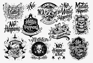The phrase: No Matter What Happens... tattoo idea