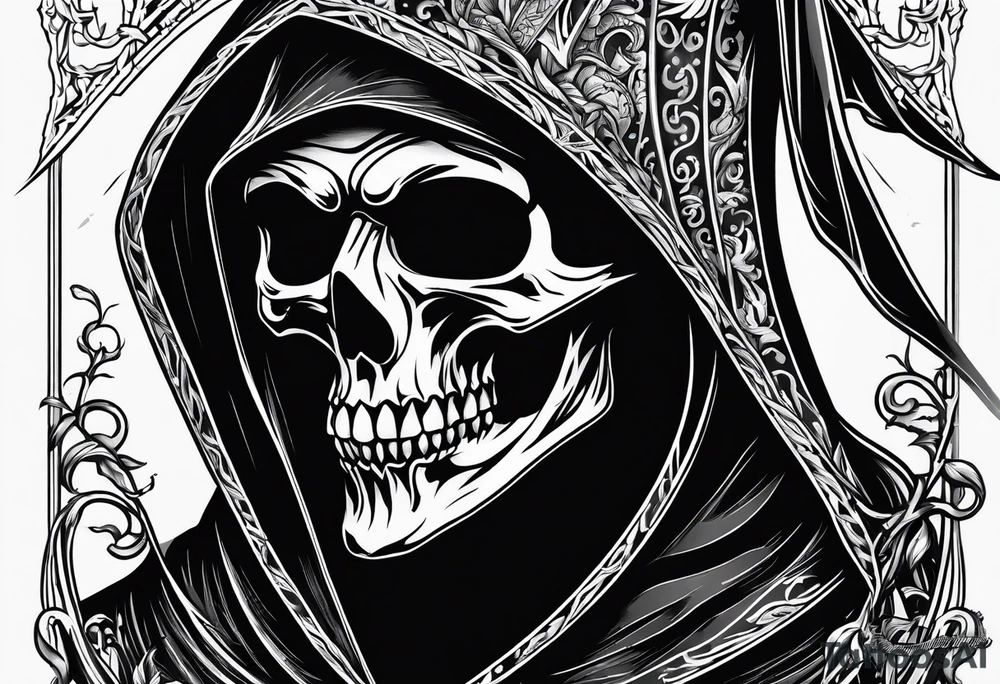 grim reaper with numbers 426 tattoo idea