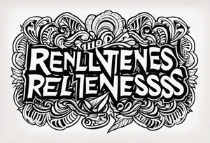 Would like a simple tattoo to include only the word relentless. tattoo idea