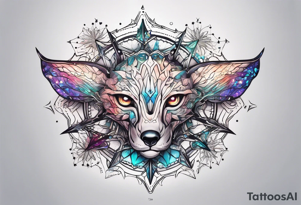 Constellation, animal alien, snowflake tattoo idea