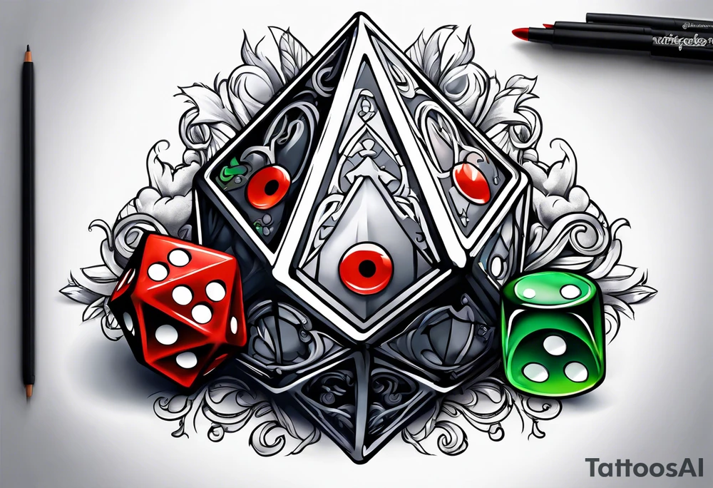 a twenty sided die tattoo idea