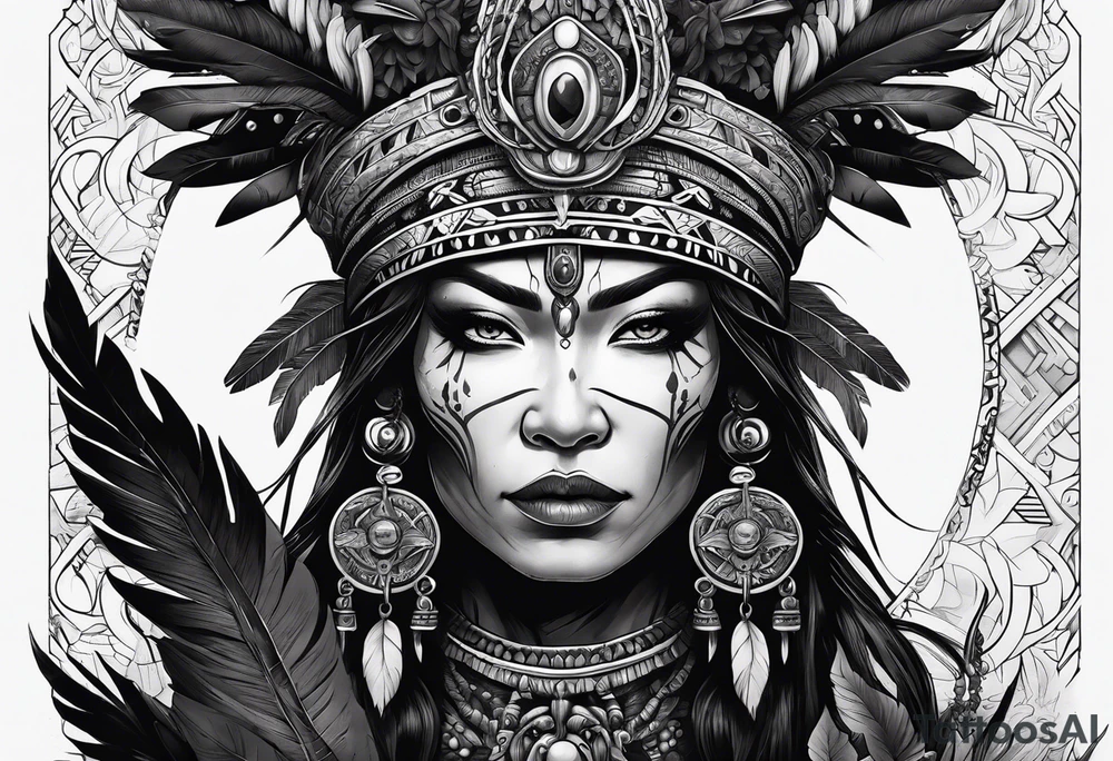 dark fantasy style shaman, witch doctor tattoo idea
