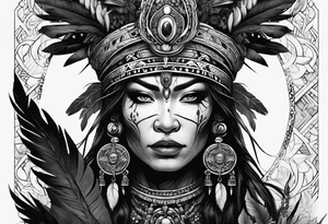 dark fantasy style shaman, witch doctor tattoo idea