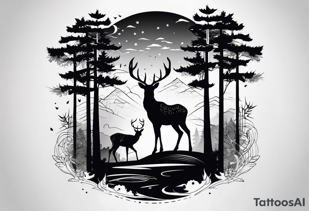 Abstract Deer in forest. Tattoo should be on forearm tattoo idea