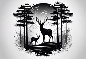 Abstract Deer in forest. Tattoo should be on forearm tattoo idea